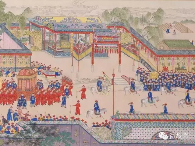这就是描绘康熙六十大寿“庆生”场面的《康熙帝万寿庆典图》局部图。《康熙帝万寿庆典图》全长39.39米，几乎是《清明上河图》的8倍，描绘人物1.8万多个，更是将《清明上河图》的824个人物远远甩在身后。