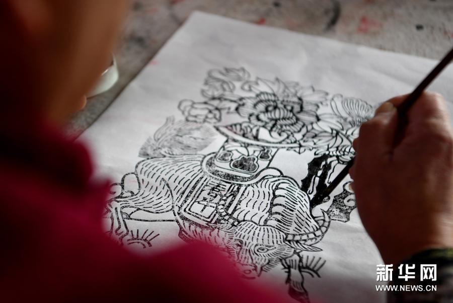 木版雕刻印年画 浓浓