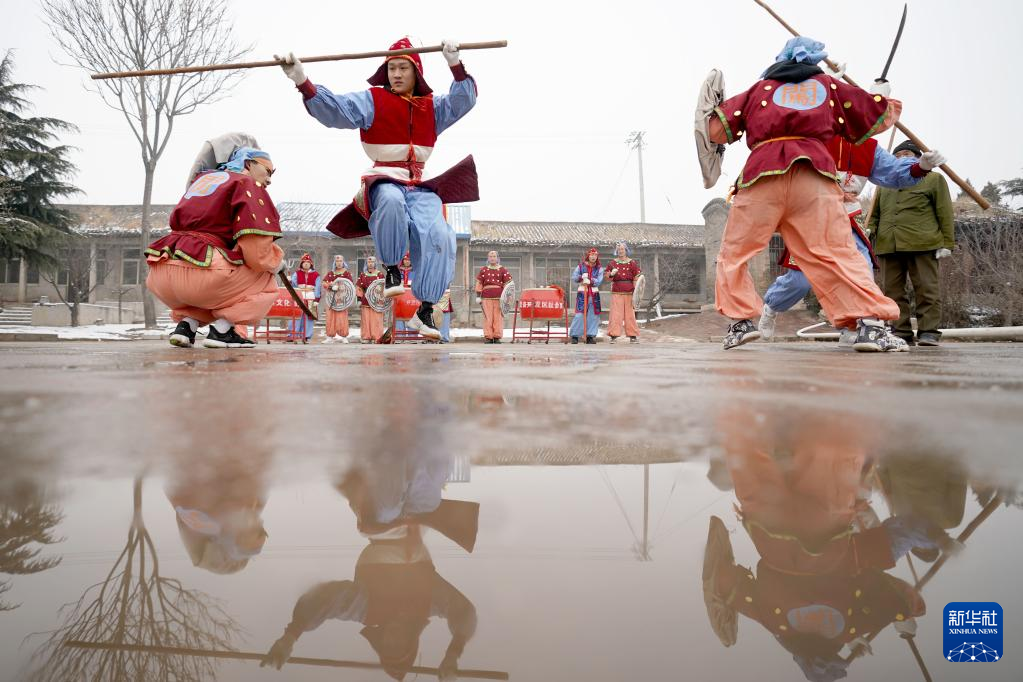 寒冬“打藤牌” 习练